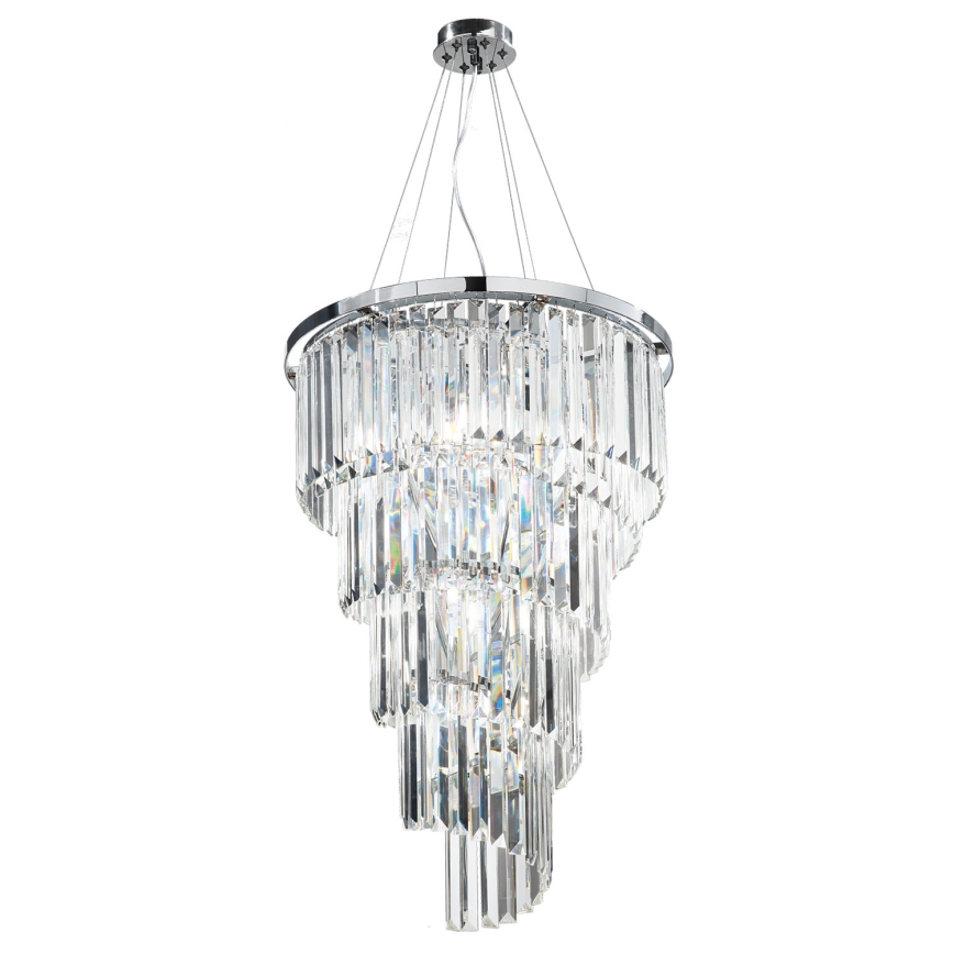 Ondaluce - Kristall-lühter ripptrossiga ALEXANDER 10xE14/10W/230V läbimõõt 50 cm läikiv kroom