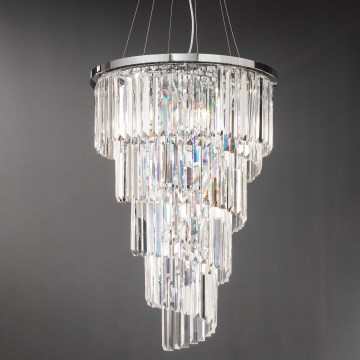 Ondaluce - Kristallkroonlühter kaablil ALEXANDER 7xE14/10W/230V Ø 50 cm läikiv kroom