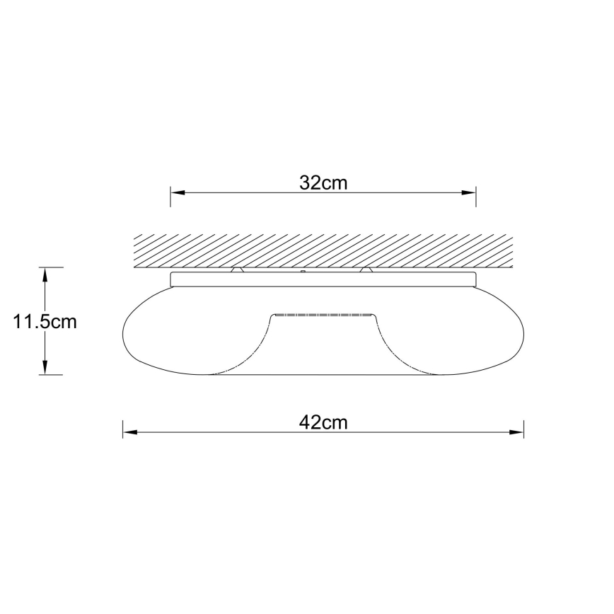 Ondaluce - Laelamp DODI 3xE27/15W/230V, läbimõõt 42 cm, valge