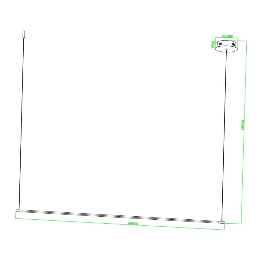 Ondaluce - LED hämardatav kaabliga rippvalgusti GENIUS LED/28W/230V, must