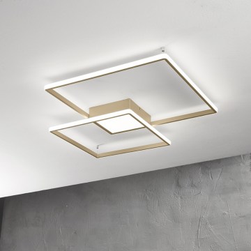 Ondaluce - LED hämardatav laelamp DOWEL LED/46W/230V 55x55 cm kuldne