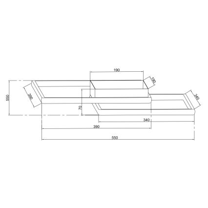 Ondaluce - LED hämardatav laelamp DOWEL LED/46W/230V 55x55 cm kuldne