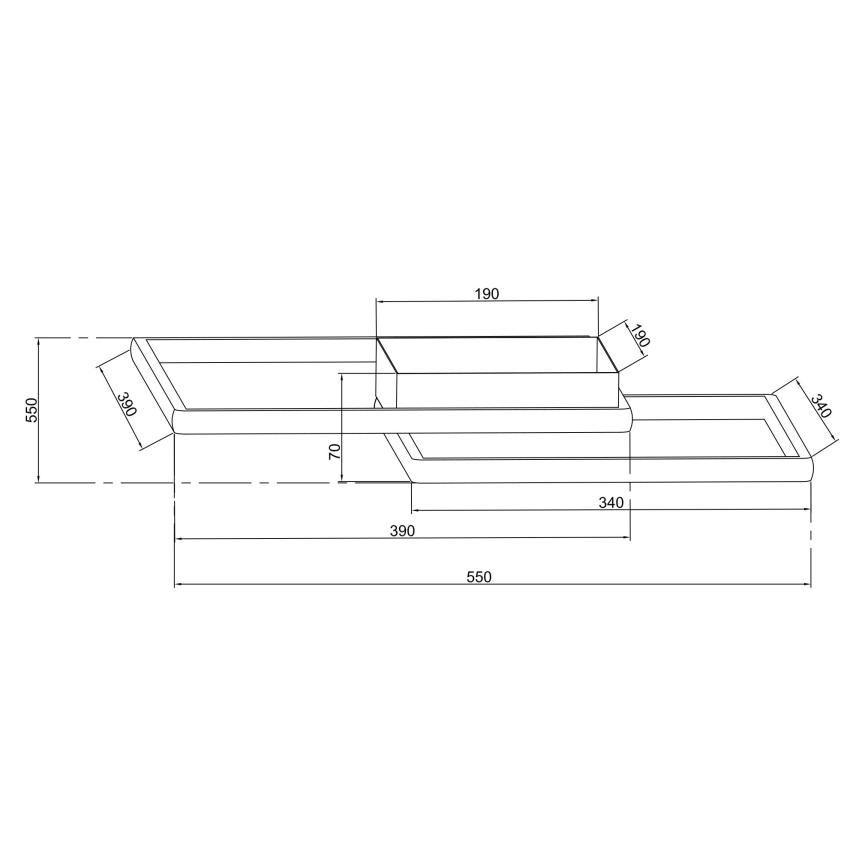 Ondaluce - LED hämardatav laelamp DOWEL LED/46W/230V 55x55 cm kuldne