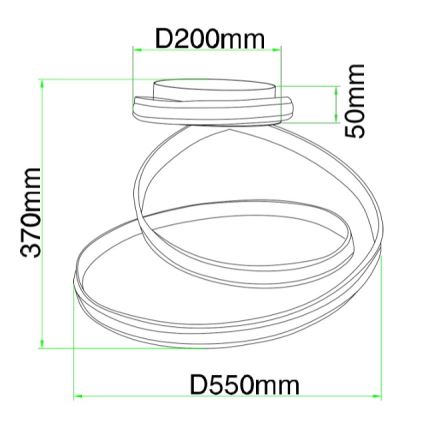 Ondaluce - LED-hämardatav laelamp VUELTA LED/37W/230V läbimõõt 55 cm valge