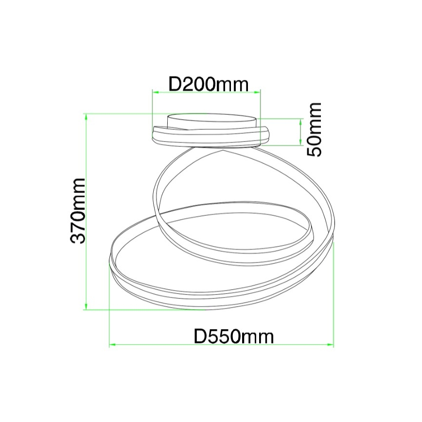 Ondaluce - LED-hämardatav laelamp VUELTA LED/37W/230V läbimõõt 55 cm valge