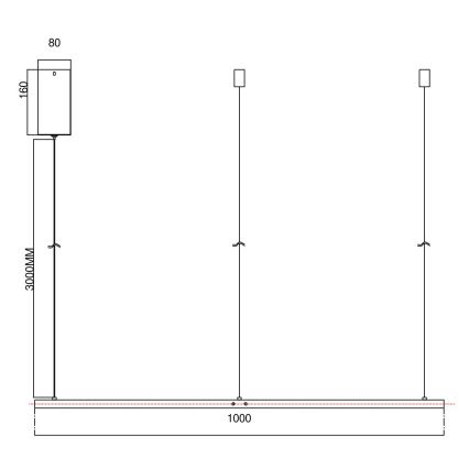 Ondaluce - LED-hämardatav lühter kaablil SOEL LED/47W/230V läbimõõt 100 cm kuldne
