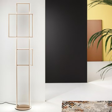 Ondaluce - LED-hämardatav põrandalamp DOWEL LED/77W/230V 166 cm kuldne