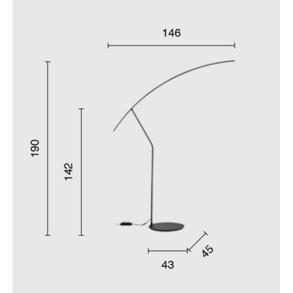 Ondaluce - LED hämardatav põrandalamp FOLAGA LED/30W/230V 190 cm must