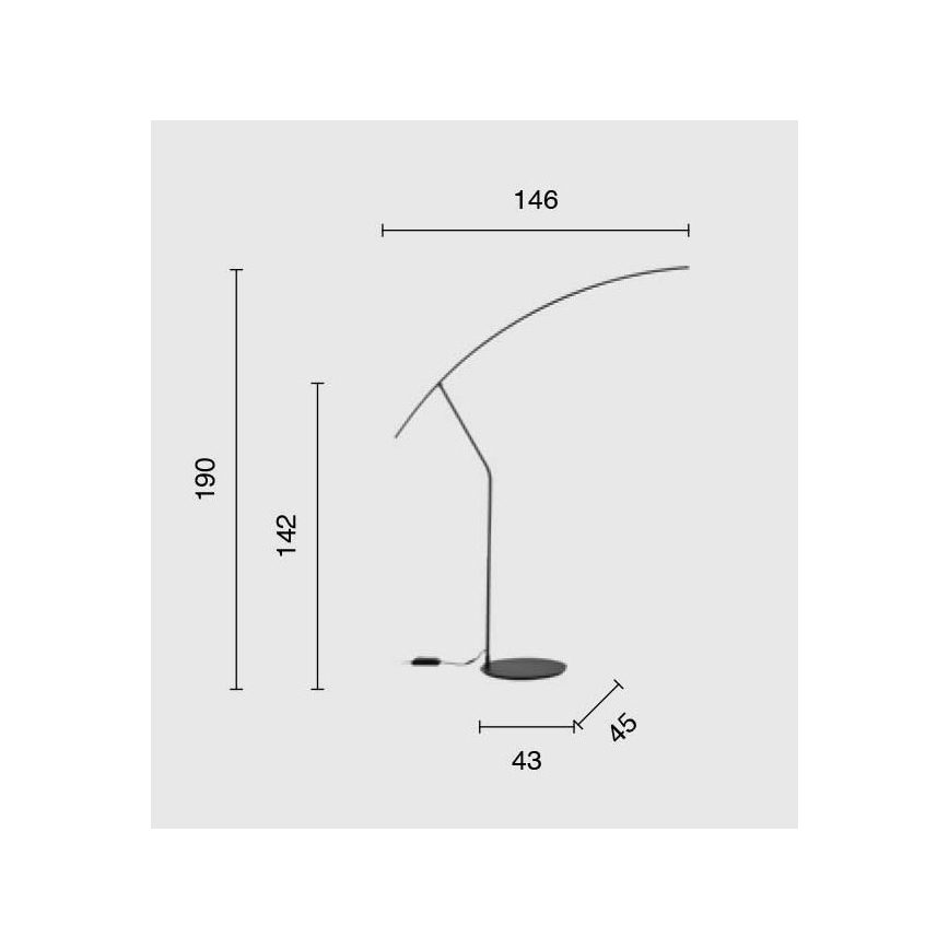 Ondaluce - LED hämardatav põrandalamp FOLAGA LED/30W/230V 190 cm must