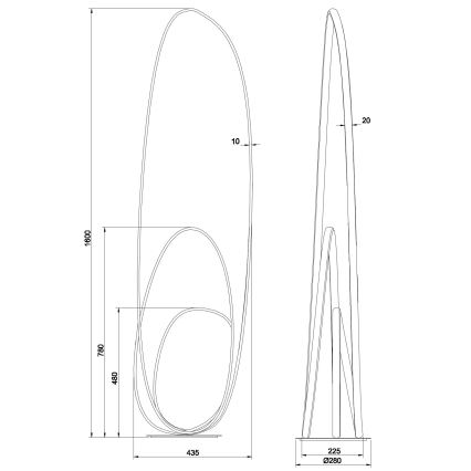 Ondaluce - LED-hämardatav põrandalamp GOLDEN LED/45W/230V 160 cm kuldne