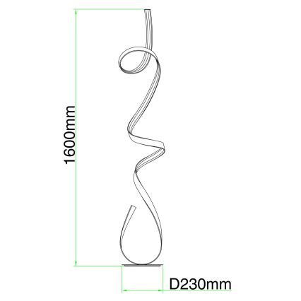 Ondaluce - LED hämardatav põrandalamp LUMEN LED/30W/230V 160 cm hõbedane