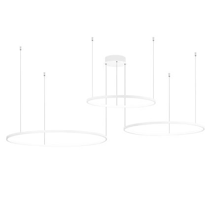 Ondaluce - hämardatav LED-rippvalgusti kaabliga SOEL LED/28W/230V + LED/38W + LED/47W 3000/4000K läbimõõt 100/80/60 cm valge