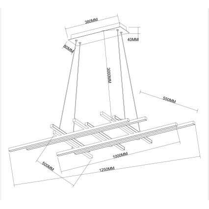 Ondaluce - LED-hämardatav rippvalgusti kaabliga MOVIDA LED/114W/230V kuldne