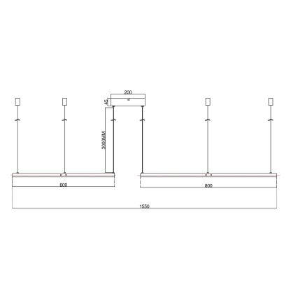 Ondaluce - LED hämardatav lühter kaablil SOEL LED/28W/230V + LED/38W läbimõõt 80/60 cm kuldne