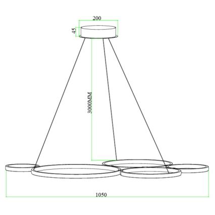 Ondaluce - LED-hämardatav rippvalgusti kaablil POIS LED/60W/230V, hõbedane