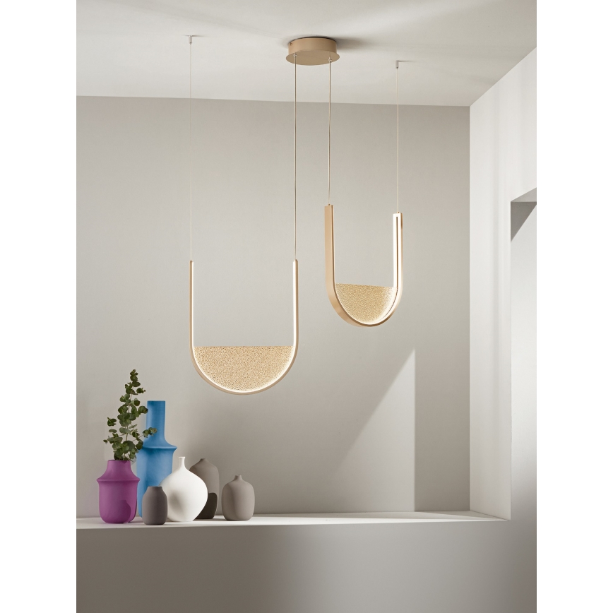Ondaluce - LED-hämardatav rippvalgusti köisel LOTUS LED/55W/230V kuldne