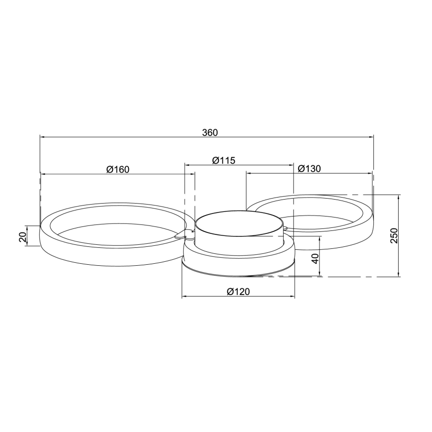Ondaluce - LED-seinavalgusti POIS LED/20W/230V kuldne