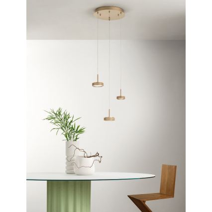 Ondaluce - NINA LED hämardatav lühter kaabliga LED/24W/230V läbimõõt 35 cm kuldne