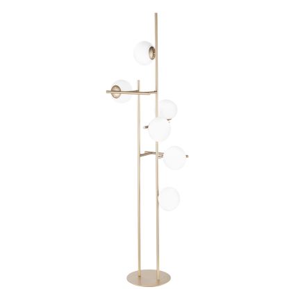 Ondaluce - Põrandalamp JEWEL 6xE14/10W/230V 166 cm kuldne/valge
