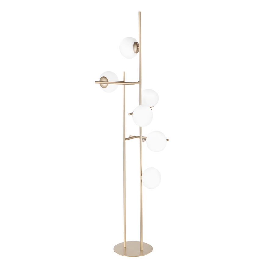 Ondaluce - Põrandalamp JEWEL 6xE14/10W/230V 166 cm kuldne/valge