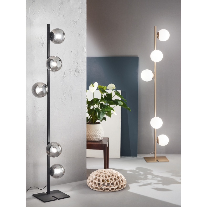 Ondaluce - Põrandalamp MONILE 5xE14/10W/230V 170 cm kuldne/valge