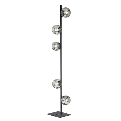 Ondaluce - Põrandalamp MONILE 5xE14/10W/230V 170 cm must/suitsune must