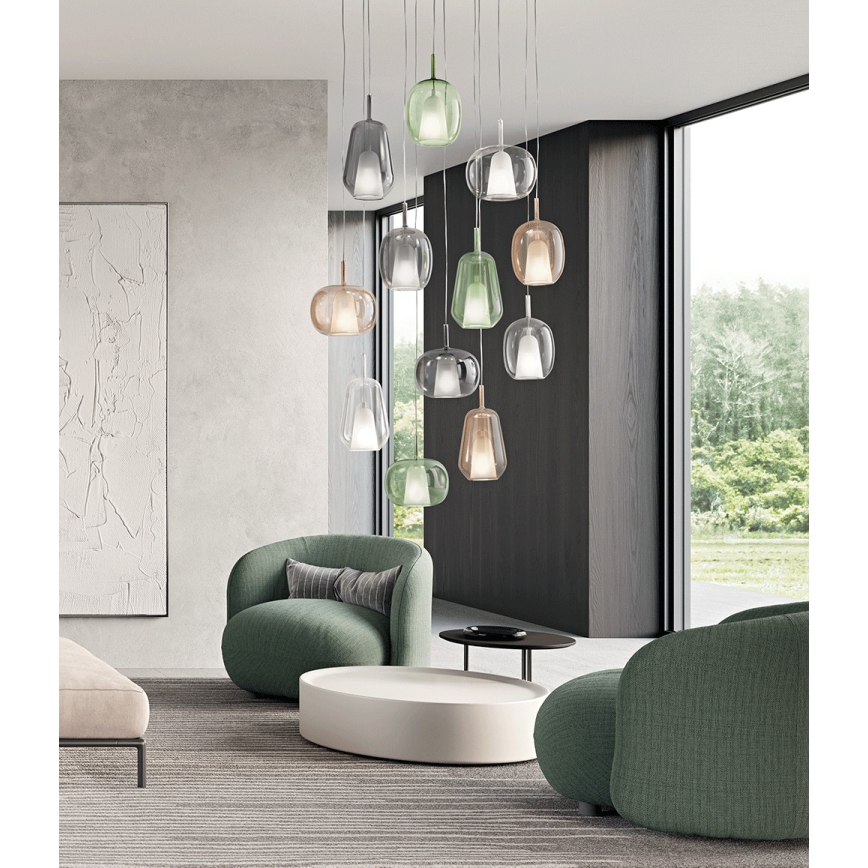 Ondaluce - Ripatslamp kaabliga THELMA 1xE27/15W/230V Ø 19,5 cm must/suitsuhall