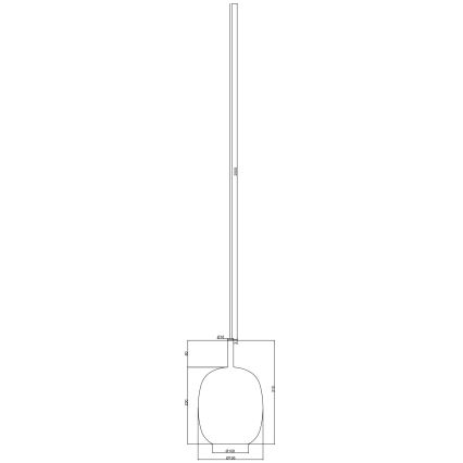 Ondaluce - Ripatslamp kaabliga THELMA 1xE27/15W/230V Ø 19,5 cm must/suitsuhall