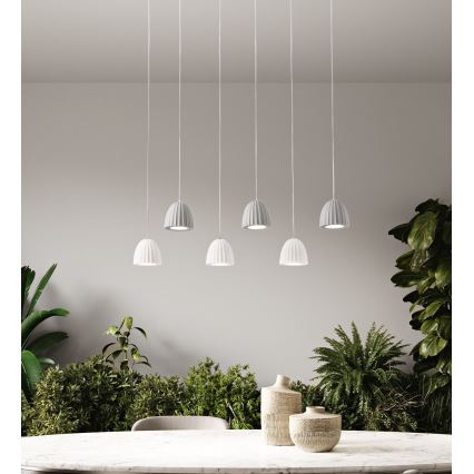Ondaluce - Ripplamp kaabliga CONCRETE 1xGU10/7,5W/230V, läbimõõt 10,5 cm, betoon/valge