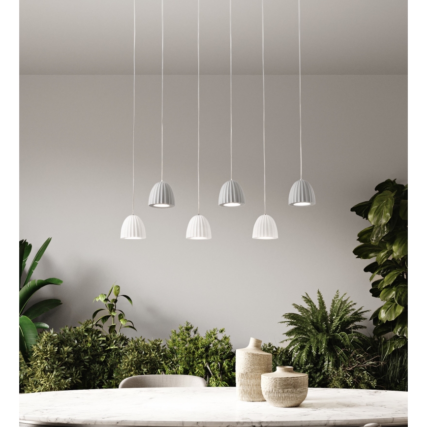 Ondaluce - Ripplamp kaabliga CONCRETE 1xGU10/7,5W/230V, läbimõõt 10,5 cm, betoon/valge