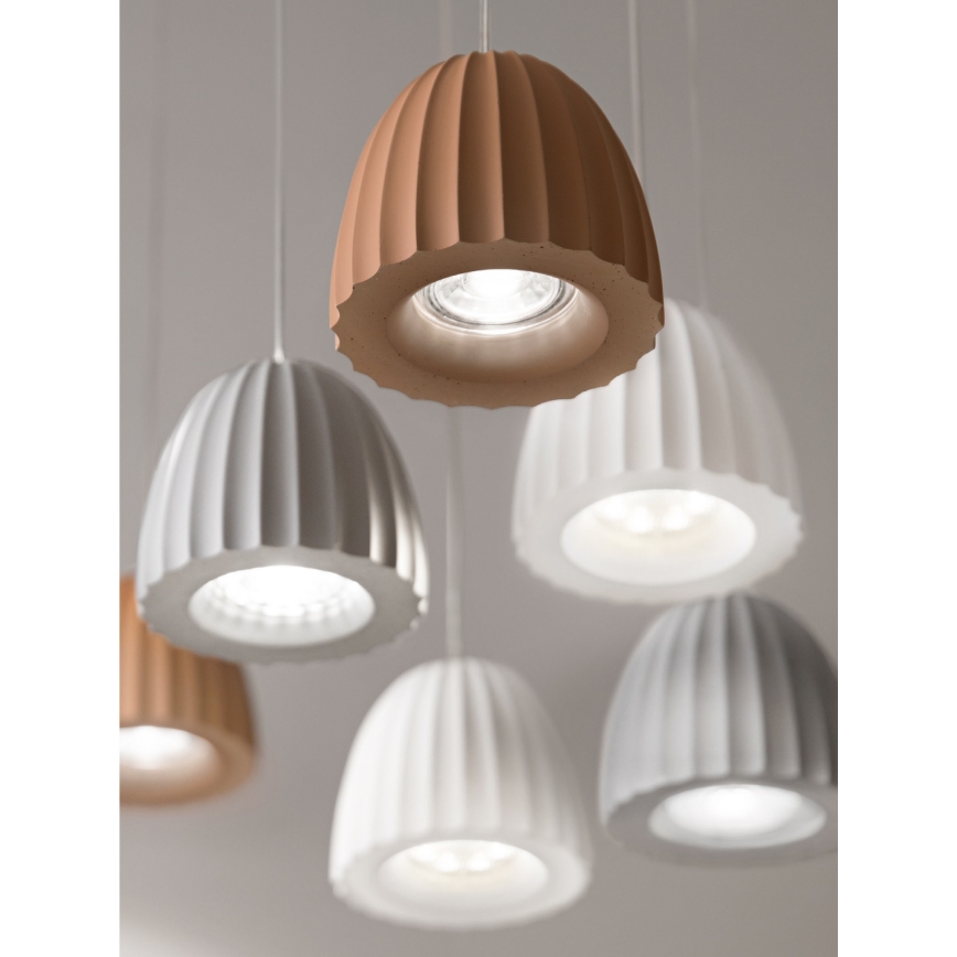 Ondaluce - Ripplamp kaabliga CONCRETE 1xGU10/7,5W/230V, läbimõõt 10,5 cm, betoon/valge