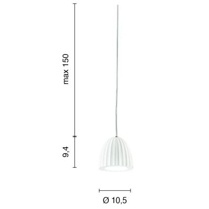 Ondaluce - Ripplamp kaabliga CONCRETE 1xGU10/7,5W/230V, läbimõõt 10,5 cm, betoon/valge