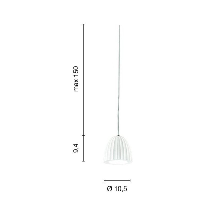 Ondaluce - Ripplamp kaabliga CONCRETE 1xGU10/7,5W/230V, läbimõõt 10,5 cm, betoon/valge