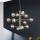 Ondaluce - Ripplühter kaabliga ELISEO 12×E14/10W/230V, läbimõõt 97 cm, kuldne/suitsune beež