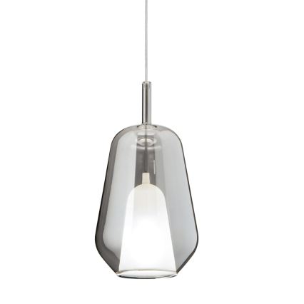 Ondaluce - Rippvalgusti juhtmega THELMA 1xE27/15W/230V läbimõõt 19 cm must/suitsuhall