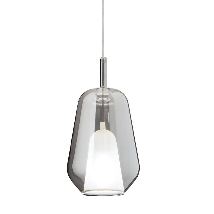 Ondaluce - Rippvalgusti juhtmega THELMA 1xE27/15W/230V läbimõõt 19 cm must/suitsuhall