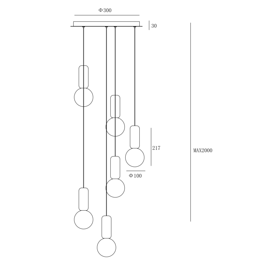 Ondaluce - Rippvalgusti kaabliga ROCK 6xG9/7W/230V läbimõõt 35 cm betoon pruun/hall/valge