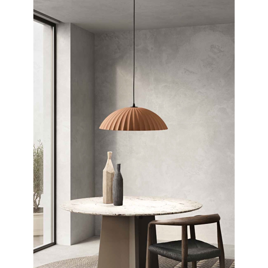 Ondaluce - Rippvalgusti kaabliga RUSTIC 1xE27/15W/230V läbimõõt 50 cm betoon/pruun