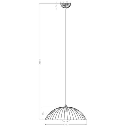 Ondaluce - Rippvalgusti kaabliga RUSTIC 1xE27/15W/230V läbimõõt 50 cm betoon/pruun