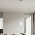 Ondaluce - rippvalgusti kaablil THELMA 1xE27/15W/230V läbimõõt 19,5 cm kuldne/läbipaistev