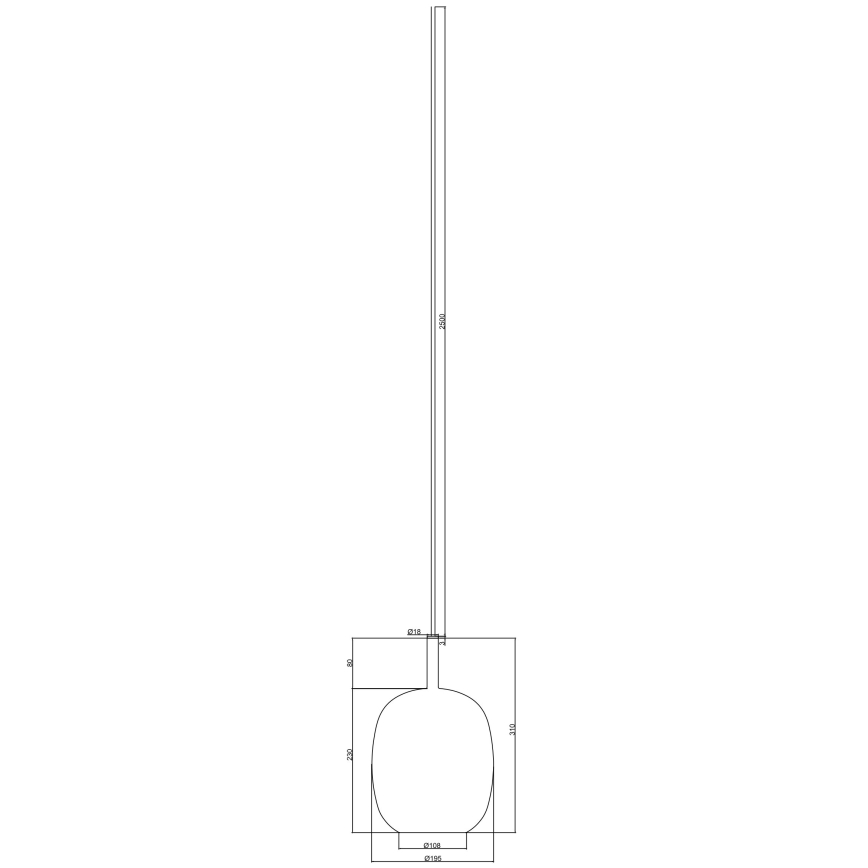 Ondaluce - rippvalgusti kaablil THELMA 1xE27/15W/230V läbimõõt 19,5 cm kuldne/läbipaistev