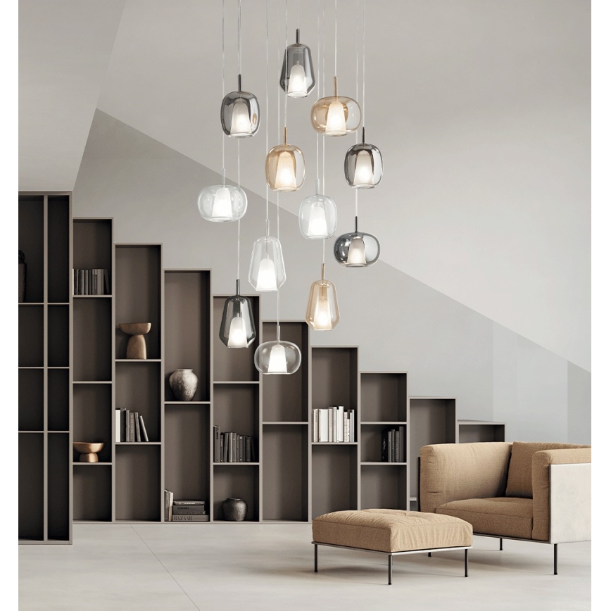 Ondaluce - Rippvalgusti kaablil THELMA 3xE27/15W/230V, suitsune beež