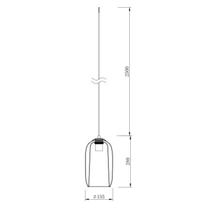 Ondaluce - Rippvalgusti riputuskaabliga BONNIE 1xE27/15W/230V läbimõõt 15,5 cm must/suitsune beež