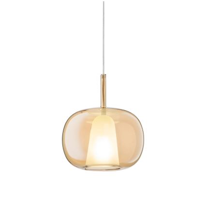 Ondaluce - THELMA ripplühter kaablil 1xE27/15W/230V, Ø 25 cm, kuldne/suitsune beež