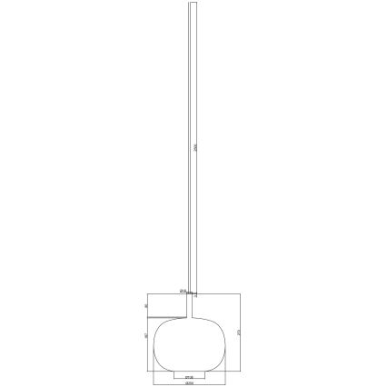 Ondaluce - THELMA ripplühter kaablil 1xE27/15W/230V, Ø 25 cm, kuldne/suitsune beež