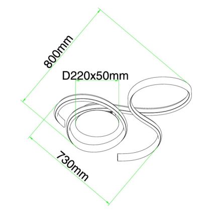 Ondaluce - TWIST LED hämardatav seinavalgusti 57W/230V, valge