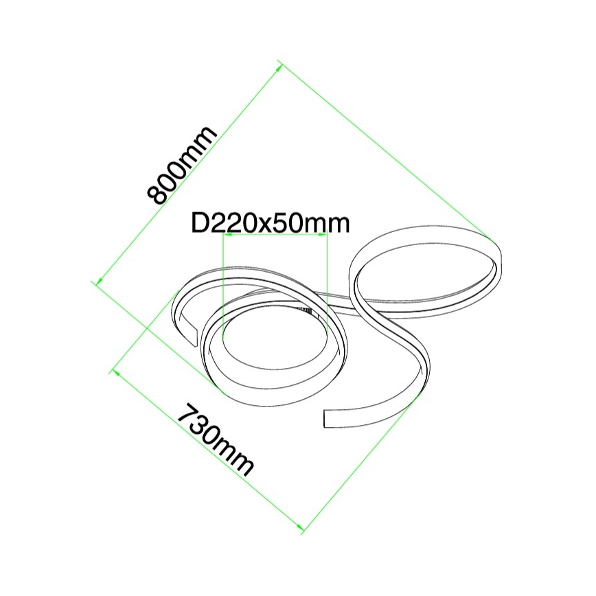 Ondaluce - TWIST LED hämardatav seinavalgusti 57W/230V, valge