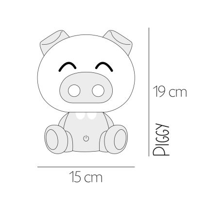 ONLI - Hämardatav LED laste öölamp PUPPIES LED/3W/230V 19 cm põrsas/roheline