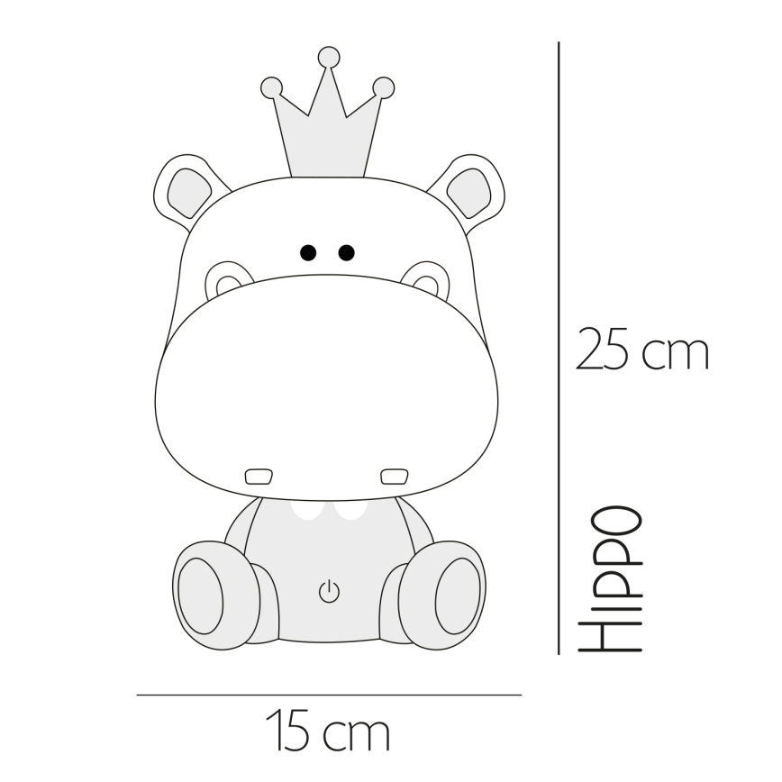 ONLI - LED hämardatav laste öölamp PUPPIES LED/3W/230V 25 cm jõehobu/roheline