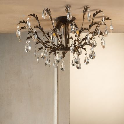 ONLI - laelamp TERESA 3xE14/6W/230V pronksvärvi